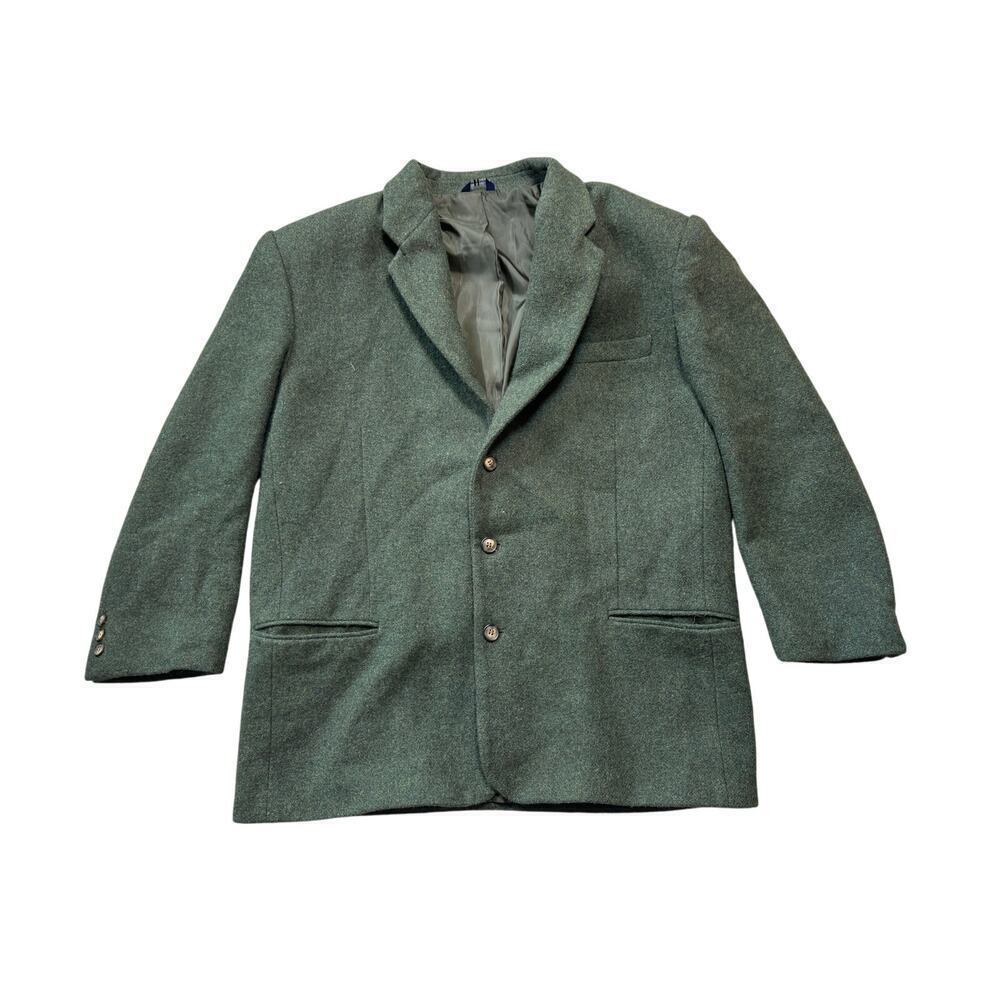 GAP Classic 3 Button Men’s Oversized blazer Wool Blend, Green; Vintage 80's-90's